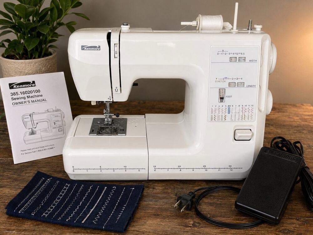 Kenmore 385.16020100 Electronic Sewing Machine Tested Working w/ Foot Pedal